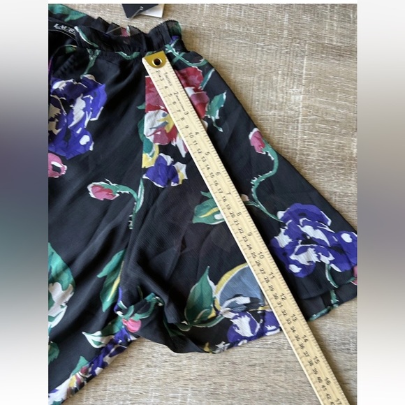 Lauren Ralph Lauren $165 Floral Crinkle Georgette Dress sz 12 Black Label NEW - Picture 13 of 16